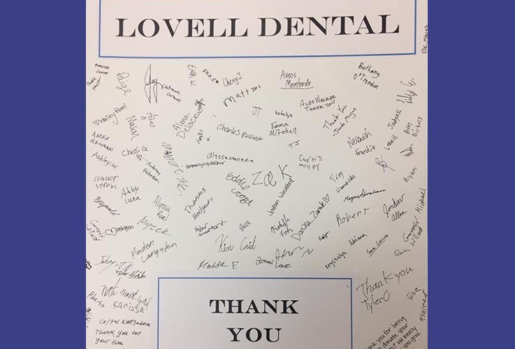 Thank you card to Lovell Dental