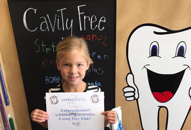 Young patient with cavity free sign