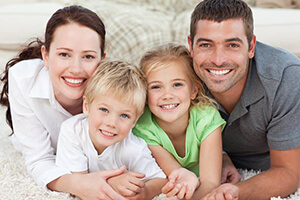 Smiling young family