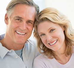 Senior couple smiling together