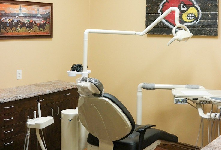 High tech dental exam room