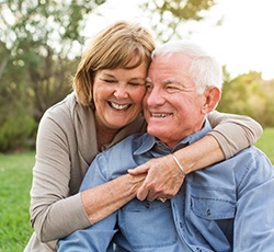 Senior couple smiling together