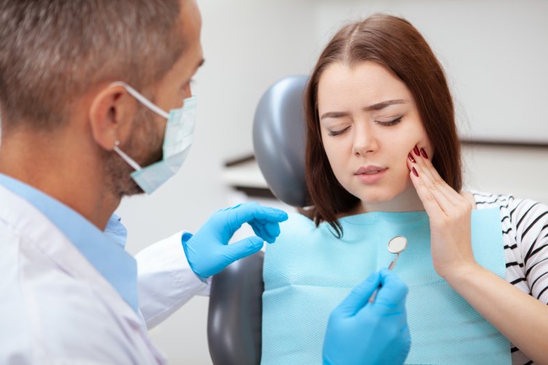 A patient suffering a dental emergency